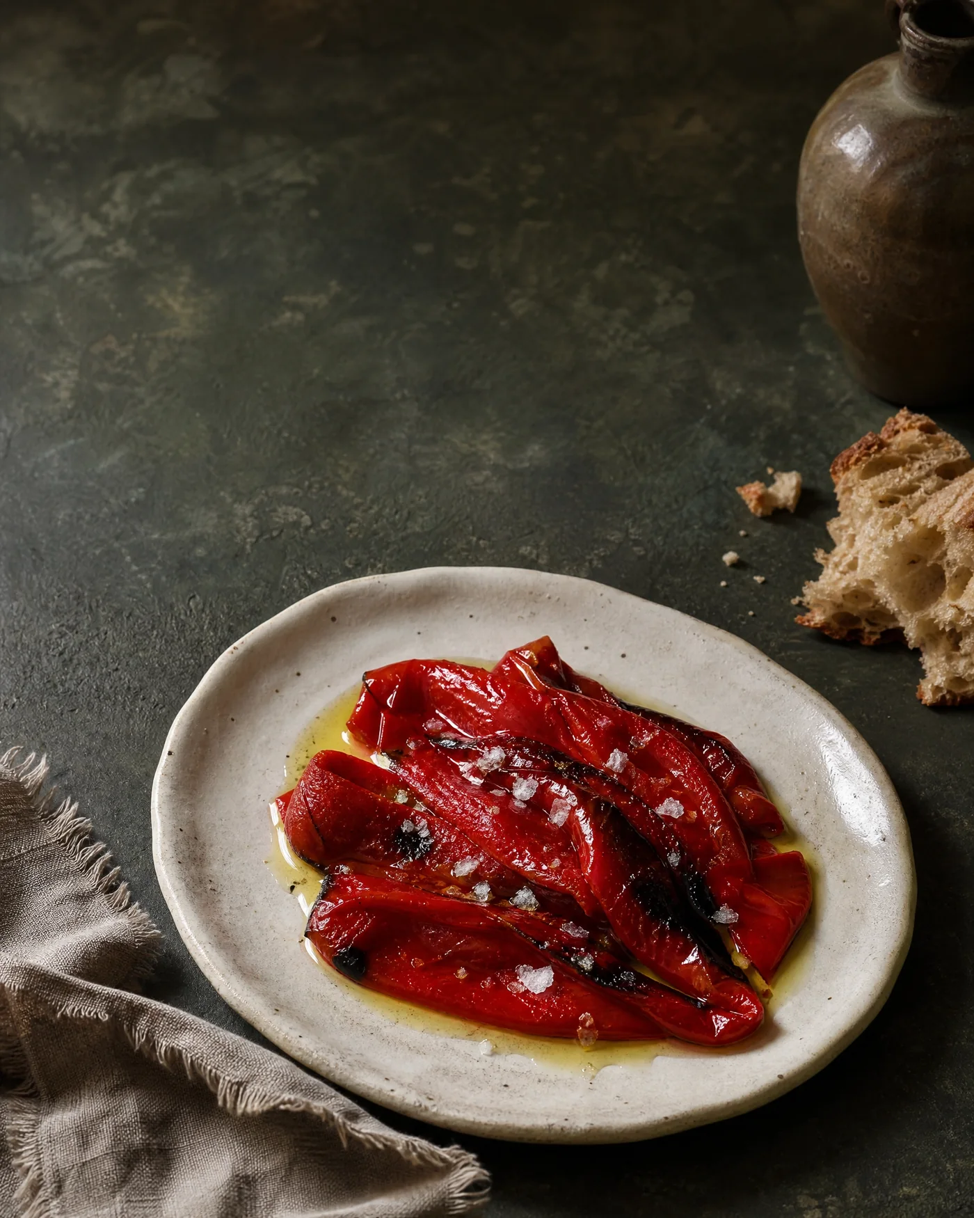 Pimientos asados para una receta de relleno